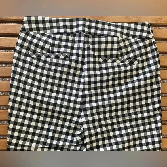 Renuar Black/White Checkered Gingham Stretch Cropped Ankle Pants Women’s 4 EUC‎ - Picture 8 of 12